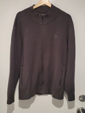 United Colors Of Benetton Men's Full-Zip Dark Brown Sweater Jacket
